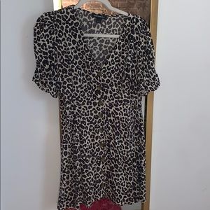 Something navy x Nordstrom cheetah print dress